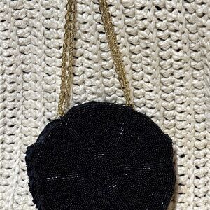 Black Beaded Women's Bag